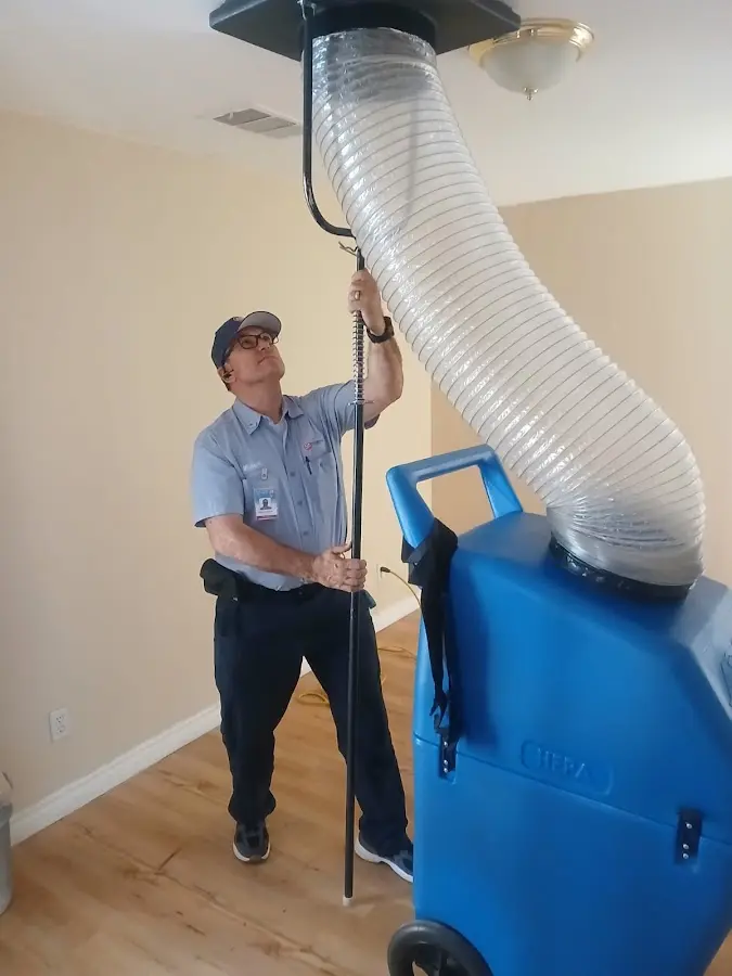 Mini Split Installation technician using HEPA equipment in Olathe